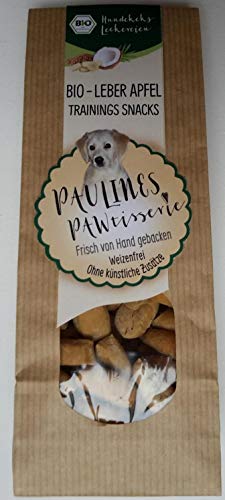 Paulines Pawtisserie Trainings Snacks Leber Apfel Bio, 200 g von Paulines Pawtisserie