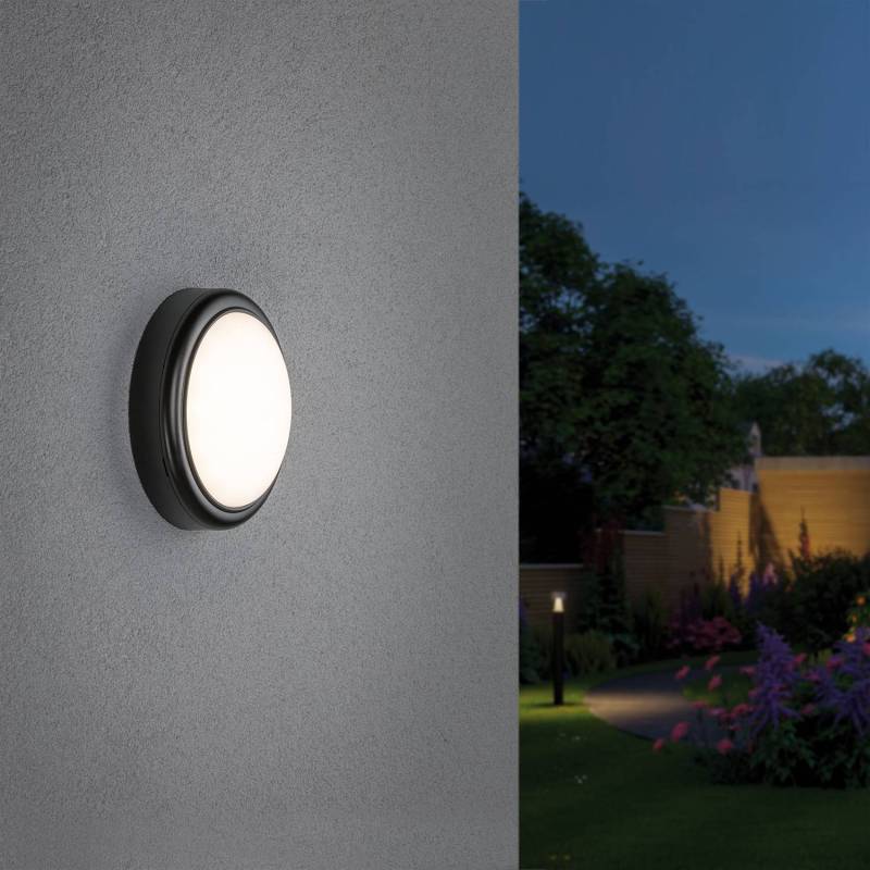 home24 LED-Wandleuchte Calama II Ø 18cm Schwarz von home24