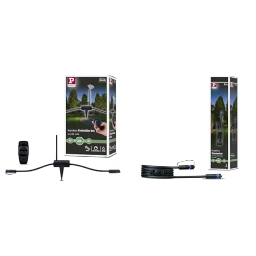 Paulmann 180.11 Outdoor Plug & Shine Controller IP68 Remote Control 18011 & 939.26 Outdoor Plug & Shine Connector 2m 1in-2out IP68 2x1,5mm² 93926 Verlängerungskabel Verbindungskabel Aussenbeleuchtung von Paulmann