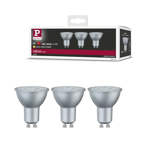 Paulmann 284.30 LED 3er-Pack Reflektor 6,5W GU10 230V Warmweiß 28430 Leuchtmittel Lampe Paulmann 284.30 LED 3er-Pack Reflektor 6,5W GU10 230V Warmweiß 28430 Leuchtmittel Lampe von Paulmann
