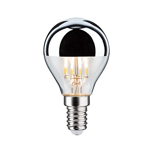 Paulmann 28667 LED Lampe Filament Tropfen 4,8W Leuchtmittel Kopfspiegel Silber 2700K Warmweiß dimmbar E14 von Paulmann