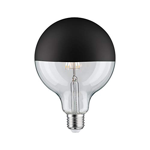 Paulmann 28679 LED Lampe Filament G125 6.5W Leuchtmittel Kopfspiegel Schwarz matt 2700K Warmweiß dimmbar E27 [Energieklasse F] von Paulmann