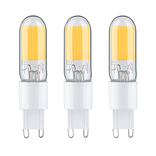 Paulmann 28810 LED Lampe Stiftsockel 3er-Pack G9 230V 3x250lm 3x2,5W 2700K Klar Lampen Glas Leuchtmittel von Paulmann