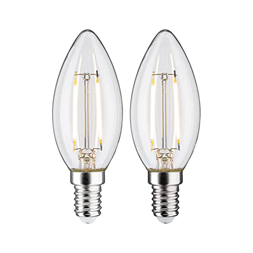 Paulmann 28855 LED Lampe Kerze Filament E14 230V 2x250lm 2x2,7W 2700K Klar Lampen Leuchtmittel von Paulmann