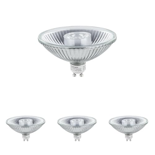 Paulmann 28901 LED Lampe Reflektor QPAR111 6,5 W dimmbar Warmweiß Silber Leuchtmittel Beleuchtungssystem 2700 K GU10 (Packung mit 4) von Paulmann