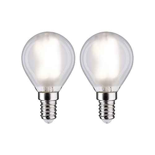 Paulmann 28919 LED Lampe Tropfen Filament 2er Set E14 230V 2x470lm 2x4,8W 4000K Matt Lampen Glas Leuchtmittel von Paulmann