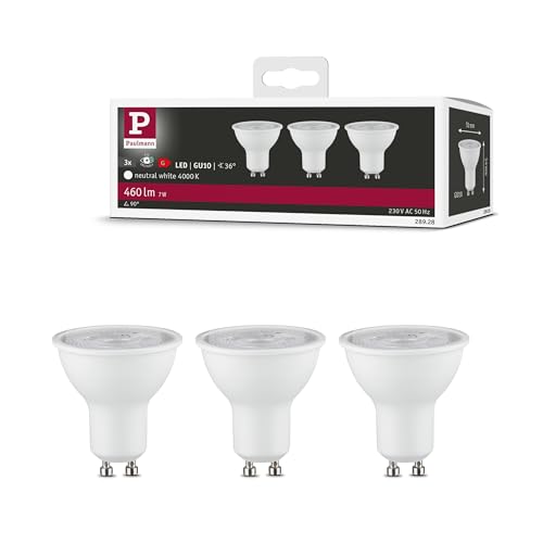 Paulmann 28928 LED Lampe Reflektor 3er Set 3x460lm 36° 3x7 Watt Leuchtmittel Weiß matt 4000 K GU10 Paulmann 28928 LED Lampe Reflektor 3er Set 3x460lm 36° 3x7 Watt Leuchtmittel Weiß matt 4000 K GU10 von Paulmann
