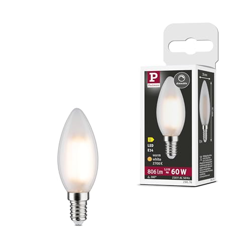 Paulmann 29076 Filament 230V LED Kerze E14 230V 5,9W 806lm dimmbar 35mm Matt Glas 2700K - Warmweiß Paulmann 29076 Filament 230V LED Kerze E14 230V 5,9W 806lm dimmbar 35mm Matt Glas 2700K - Warmweiß von Paulmann