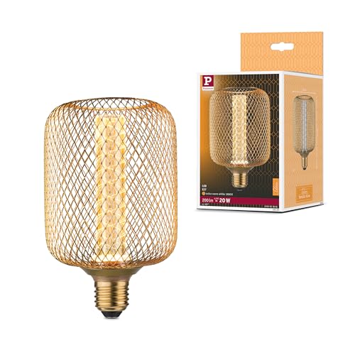 Paulmann 29085 Metallic Glow Edition Standard 230V LED Leuchtmittel Zyl E27 Spiral 4,2W 200lm 100mm Messing Metall 1800K von Paulmann