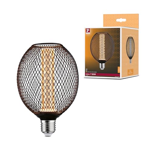 Paulmann 29087 Metallic Glow Edition Standard 230V LED Globe E27 Spiral 4,2W 200lm 110mm Schwarz Metall 1800K von Paulmann