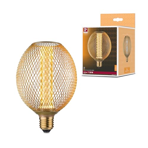 Paulmann 29089 Metallic Glow Edition Standard 230V LED Globe E27 Spiral 4,2W 200lm 110mm Messing Metall 1800K von Paulmann