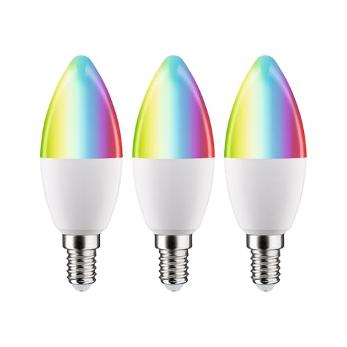 Paulmann 29152 Standard 230V Smart Home Zigbee LED Birne E14 3x470lm 3x5W RGBW+ dimmbar Matt Leuchtmittel von Paulmann