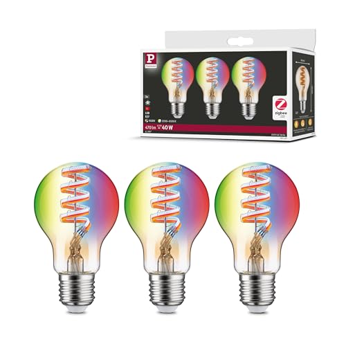 Paulmann 29163 Filament 230V Smart Home Zigbee LED Birne 3x470lm 3x6,3W RGBW+ dimmbar Gold Leuchtmittel von Paulmann