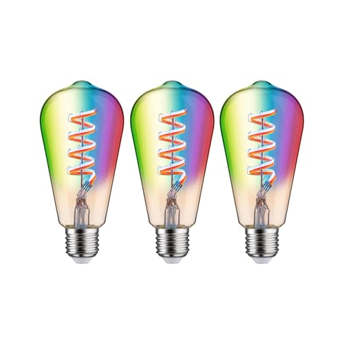 Paulmann 29164 Filament 230V Smart Home Zigbee LED Kolben ST64 E27 3x470lm 3x6,3W RGBW+ dimmbar Gold Leuchtmittel von Paulmann