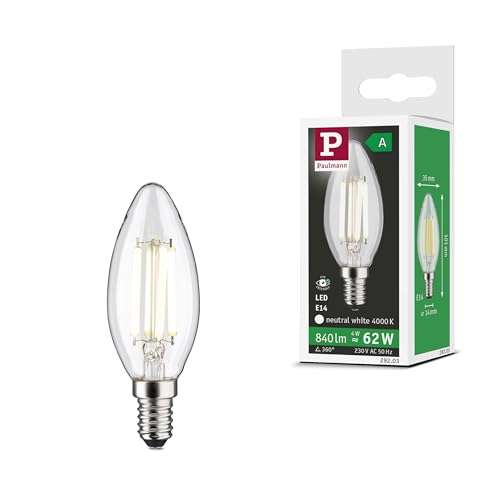 Paulmann 29203 Eco-Line Filament 230V LED Kerze E14 101 mm 840lm 4W 4000K Klar Paulmann 29203 Eco-Line Filament 230V LED Kerze E14 101 mm 840lm 4W 4000K Klar von Paulmann