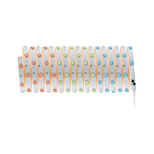 Paulmann 3989 LED Stripe TIP Komplett Set 10m RGB IP20 230/24V incl. 19 Watt dimmbar Lichtband Weiß Kunststoff von Paulmann
