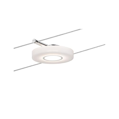 Paulmann 50113 LED Seilsystem DiscLED I Einzelspot Erweiterung Smart Home Tageslichtweiß 1x4W Satin Dimmbar Tunable White LED Seilleuchte Hängeleuchte von Paulmann