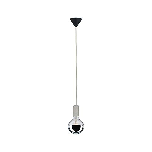 Paulmann Pendel E27 2m Stoffkabel grau Fassung Beton Baldachin Schwarz Paulmann Pendel E27 2m Stoffkabel grau Fassung Beton Baldachin Schwarz von Paulmann