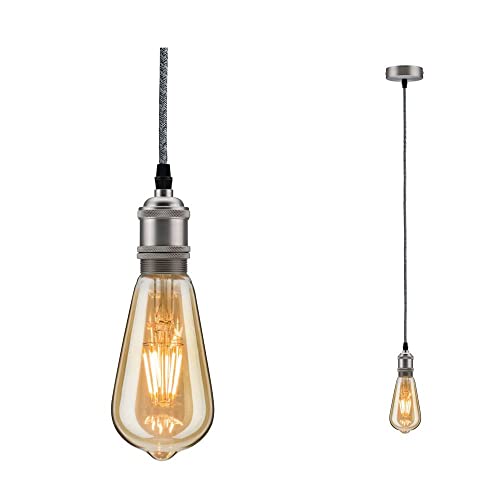 Paulmann 50385 Neordic Pendelleuchte Eldar max. 60 Watt Pendellampe Grau, Nickel Deckenlampe Metall Hängeleuchte E27 Leuchte ohne Leuchtmittel von Paulmann