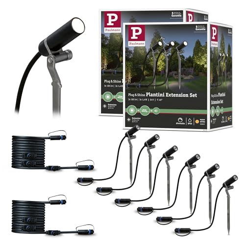 Paulmann 5216 Set Plug & Shine LED Gartenstrahler Plantini 6er-Set IP65 rund 21mm 3000K 6x1,4W 6x90lm 230/24V 45° Anthrazit Aluminium Paulmann 5216 Set Plug & Shine LED Gartenstrahler Plantini 6er-Set IP65 rund 21mm 3000K 6x1,4W 6x90lm 230/24V 45° Anthrazit Aluminium von Paulmann