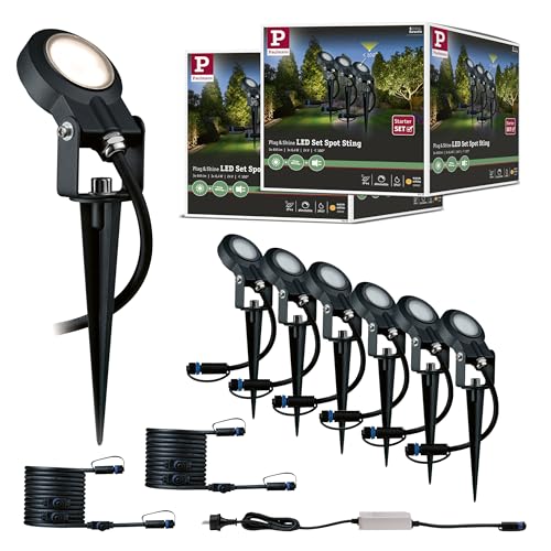 Paulmann 5217 Set Plug & Shine LED Gartenstrahler Sting 6er-Set IP67 rund 52mm 3000K 6x6,4W 6x270lm 230/24V Anthrazit Aluminium Paulmann 5217 Set Plug & Shine LED Gartenstrahler Sting 6er-Set IP67 rund 52mm 3000K 6x6,4W 6x270lm 230/24V Anthrazit Aluminium von Paulmann