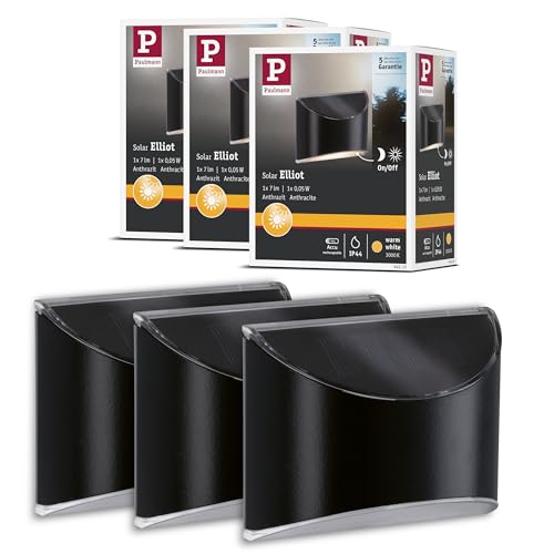 Paulmann 5218 Bundle Solar LED Wegeleuchte Elliot 3er-Pack IP44 3000K 5lm Anthrazit Solarleuchte Paulmann 5218 Bundle Solar LED Wegeleuchte Elliot 3er-Pack IP44 3000K 5lm Anthrazit Solarleuchte von Paulmann