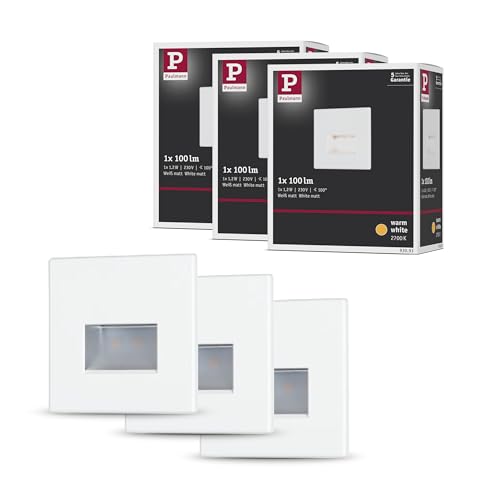 Paulmann 5221 Bundle LED Wandeinbauleuchte Edge 3er-Pack eckig 80x5mm 1,2W 50lm 230V 2700K Weiß matt Wandleuchte Paulmann 5221 Bundle LED Wandeinbauleuchte Edge 3er-Pack eckig 80x5mm 1,2W 50lm 230V 2700K Weiß matt Wandleuchte von Paulmann