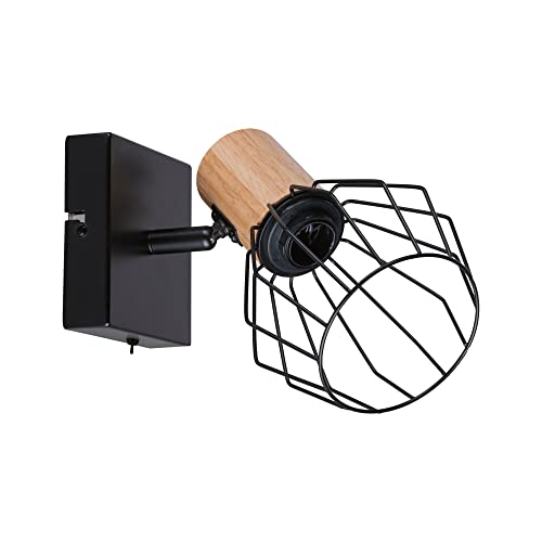 Paulmann 66766 Strahler Lanke 1-flammig max. 1x20 Watt Deckenleuchte Schwarz/Holz Spot Metall E14 von Paulmann