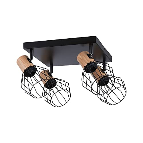 Paulmann 66769 Strahler Lanke 4-flammig max. 4x20 Watt Deckenleuchte Schwarz/Holz Spot Metall E14 Paulmann 66769 Strahler Lanke 4-flammig max. 4x20 Watt Deckenleuchte Schwarz/Holz Spot Metall E14 von Paulmann