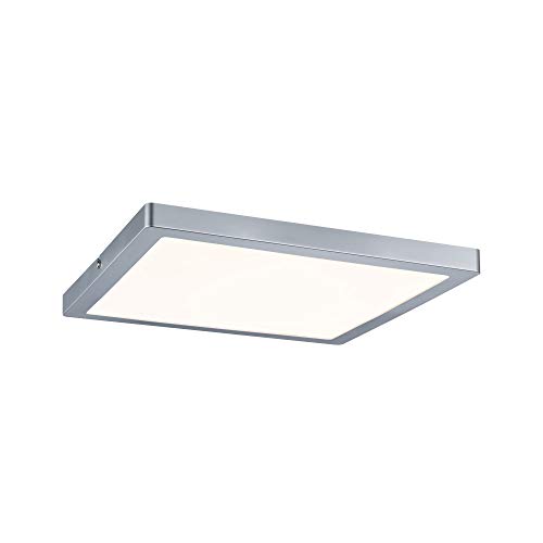 Paulmann 70867 LED Panel Atria eckig Deckenleuchte 24W Licht 2700K Warmweiß LED Panel Chrom matt dimmbar für Wand- und Deckenmontage von Paulmann