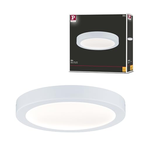 Paulmann 708.99 Deckenleuchte Abia LED Panel, 22 W, 2700 K, IP20, Ø 300 mm, Weiß, Kunststoff von Paulmann
