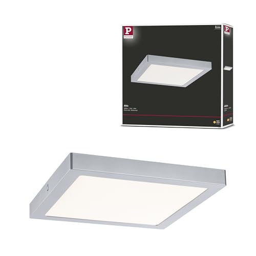 Paulmann 70982 LED Panel Abia eckig incl. 1x22 Watt Deckenlampe Chrom matt Lichtpanel Kunststoff Deckenlicht 2700 K von Paulmann