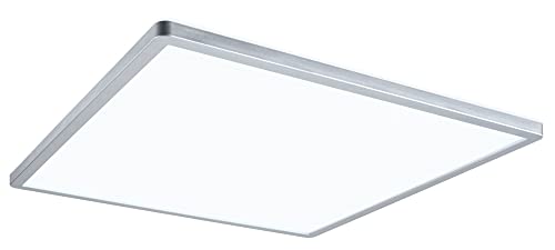 Paulmann 71009 LED Panel Atria Shine 420x420mm 3-Step-Dim eckig incl. 1x22 W dimmbar Tageslichtweiß Chrom matt Lichtpanel Kunststoff 4000 K von Paulmann