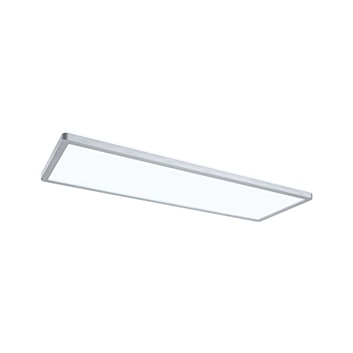 Paulmann 71010 LED Panel Atria Shine 3-Step-Dim eckig, Dimmbar Tageslichtweiß, Lichtpanel Kunststoff 4000 K, Chrom Matt, Incl. 1x22 W, 580 x 200 mm von Paulmann