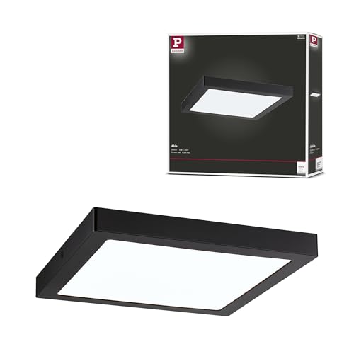 Paulmann 71026 LED Panel Abia 300x300mm eckig Tageslichtweiß Schwarz Lichtpanel Kunststoff Beleuchtungssystem 4000 K von Paulmann