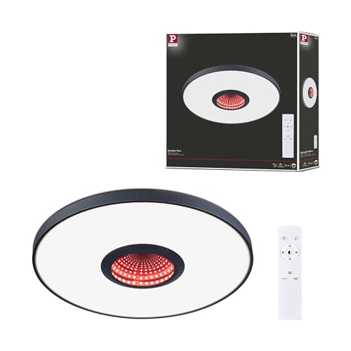Paulmann 71038 LED Deckenleuchte Spaceglow Three RGB+ 1.200lm 400mm 230V 21W Schwarz matt dimmbar Wand-/Deckenleuchte von Paulmann