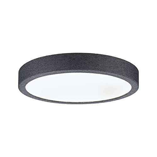 Paulmann 71055 LED Panel Cosara rund 15W IP44 1300lm 300mm Deckenleuchte in Dunkelgrau Kunststoff/Stoff 4000K Badleuchte von Paulmann