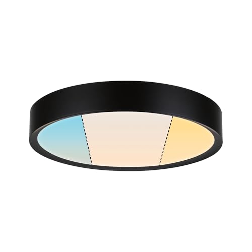 Paulmann 71086 LED Deckenleuchte Selection Bathroom Tega IP44 White Switch 1200lm 230V 22,5W Schwarz matt Badleuchte Badleuchte von Paulmann