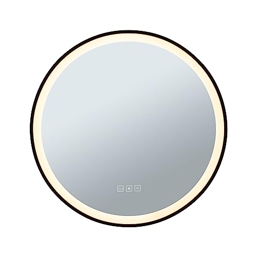 Paulmann 71088 LED Leuchtspiegel Mirra IP44 White Switch 750lm 230V 11,5W dimmbar Schwarz, Spiegel Badleuchte von Paulmann
