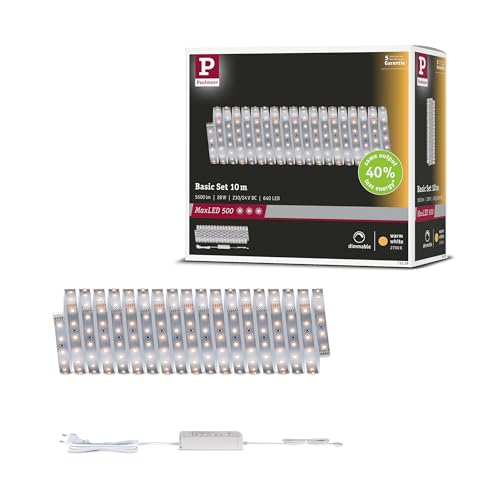 Paulmann 71229 MaxLED 500 LED Strip Warmweiß Basisset 10m 28W 550lm/m 64 LEDs/m 2700K 40VA Paulmann 71229 MaxLED 500 LED Strip Warmweiß Basisset 10m 28W 550lm/m 64 LEDs/m 2700K 40VA von Paulmann