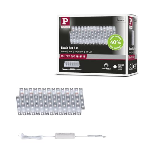 Paulmann 71236 MaxLED 500 LED Strip Neutralweiß Basisset 5m 17W 550lm/m 64 LEDs/m 4000K 30VA Paulmann 71236 MaxLED 500 LED Strip Neutralweiß Basisset 5m 17W 550lm/m 64 LEDs/m 4000K 30VA von Paulmann