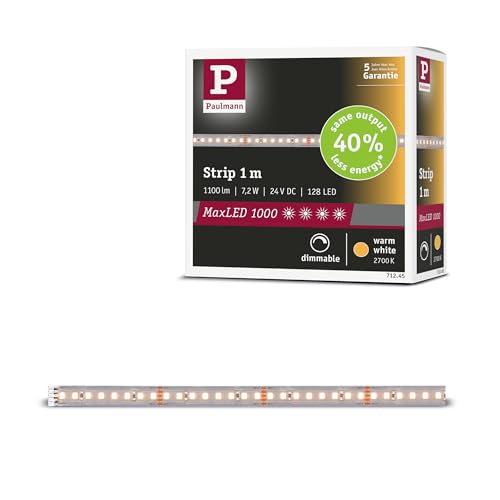 Paulmann 71245 MaxLED 1000 LED Strip Warmweiß Einzelstripe 1m 7,2W 1100lm/m 128 LEDs/m 2700K Paulmann 71245 MaxLED 1000 LED Strip Warmweiß Einzelstripe 1m 7,2W 1100lm/m 128 LEDs/m 2700K von Paulmann