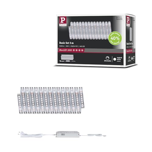 Paulmann 71246 MaxLED 1000 LED Strip Neutralweiß Basisset 5m 30W 1100lm/m 128 LEDs/m 4000K 60VA Paulmann 71246 MaxLED 1000 LED Strip Neutralweiß Basisset 5m 30W 1100lm/m 128 LEDs/m 4000K 60VA von Paulmann