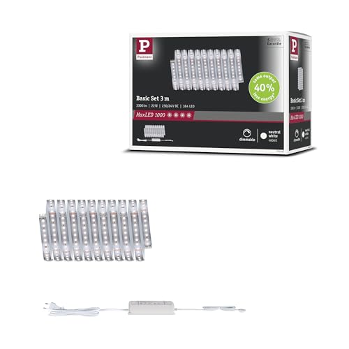 Paulmann 71247 MaxLED 1000 LED Strip Neutralweiß Basisset 3m 22W 1100lm/m 128 LEDs/m 4000K 40VA Paulmann 71247 MaxLED 1000 LED Strip Neutralweiß Basisset 3m 22W 1100lm/m 128 LEDs/m 4000K 40VA von Paulmann