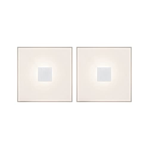 Paulmann 78401 LumiTiles LED Fliesen Square Set IP44 10x10cm 2er-Set incl. 2x0,8 W Warmweiß Weiß Kunststoff, Aluminium Badbeleuchtung 2700 K von Paulmann