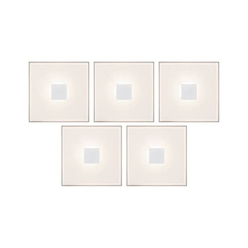 Paulmann 78402 LumiTiles LED Fliesen Square Set IP44 10x10cm 5er-Set incl. 5x0,8 W Warmweiß Weiß Kunststoff, Aluminium Badbeleuchtung 2700 K von Paulmann