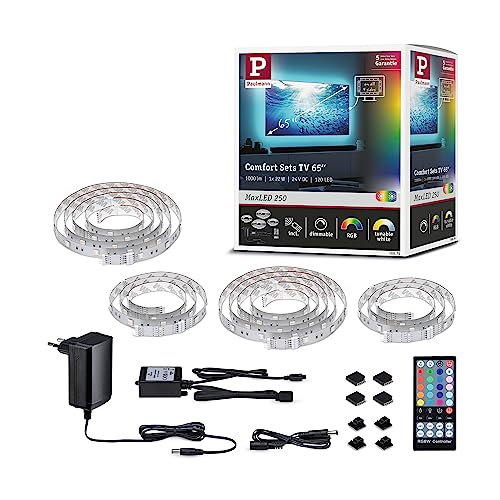 Paulmann 78876 MaxLED 250 LED Strip TV Comfort Basisset 65 Zoll 4,3m 22W 234lm/m 28LEDs/m RGBW+ 24VA dimmbar von Paulmann