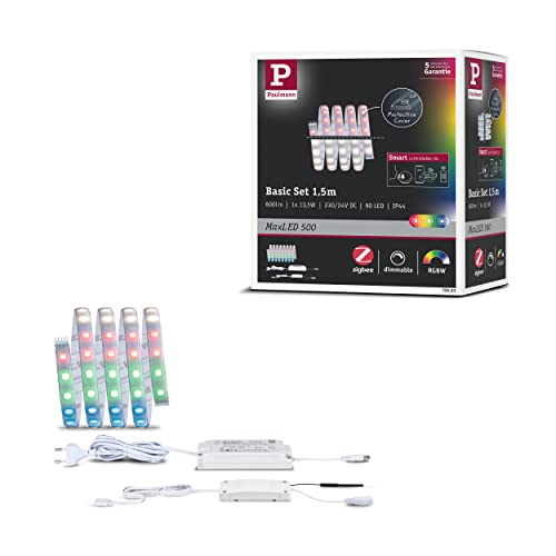 Paulmann 78883 LED Stripe MaxLED 500 Basisset Smart Home Zigbee IP44 1,5m incl. 1x14 W dimmbar RGBW Silber Kunststoff Lichtstreifen 3000 K Paulmann 78883 LED Stripe MaxLED 500 Basisset Smart Home Zigbee IP44 1,5m incl. 1x14 W dimmbar RGBW Silber Kunststoff Lichtstreifen 3000 K von Paulmann