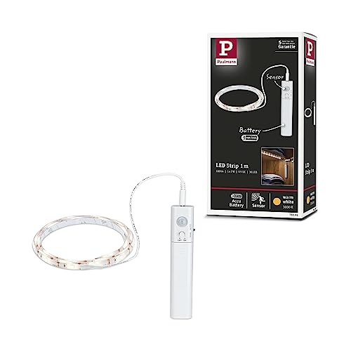 Paulmann 78899 LED Strip batteriebetrieben inkl. Bewegungsmelder 1m 2W 156lm/m 3000K Weiß Kunststoff von Paulmann