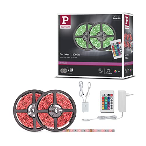 Paulmann LED Strip FN SimpLED Stripe Set 10m RGB 28W 230/12V DC Schwarz Metall Kst | LEDs fest verba von Paulmann